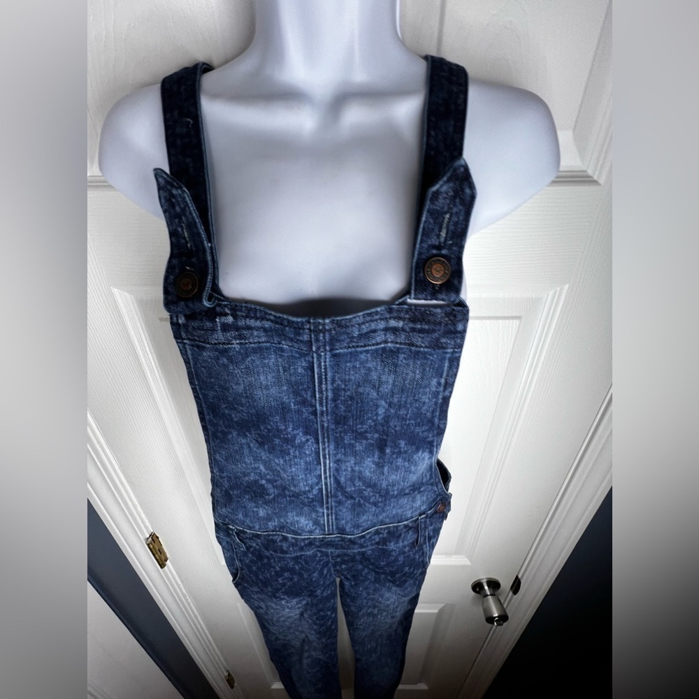 Hollister Women’s Small Dark Denim Blue Jeans Overalls Jumper S - Picture 4 of 14